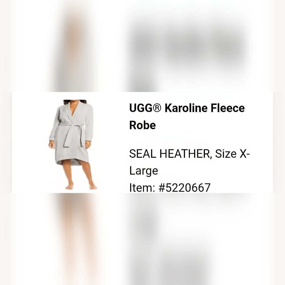 UGG Karoline Fleece Robe In Gray - Size XL - Picture 8 of 9